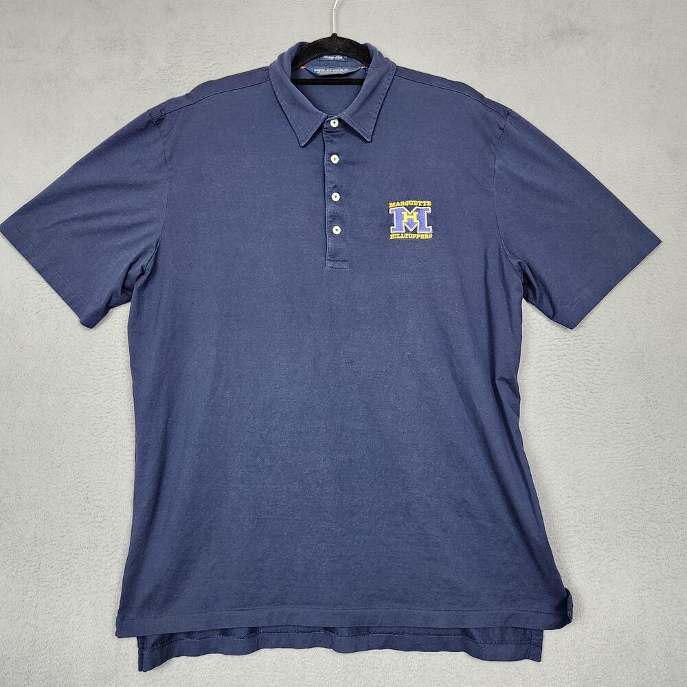 Marquette Hilltoppers Polo Shirt Mens XL Navy Golf Embroidered College Top